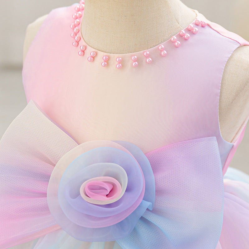 baby girl birthday first birthday princess dress gradient colorful skirt sleeveless girl dress european and american style in stock