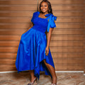 D3061m  fashionplus sizepure colorbows strap irregular evening dress skirt foreign trade dress