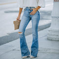 Xintang jeans women's new arrival hot-selling fashionelegantwork clothing micro-flare pants washed stretch jeans