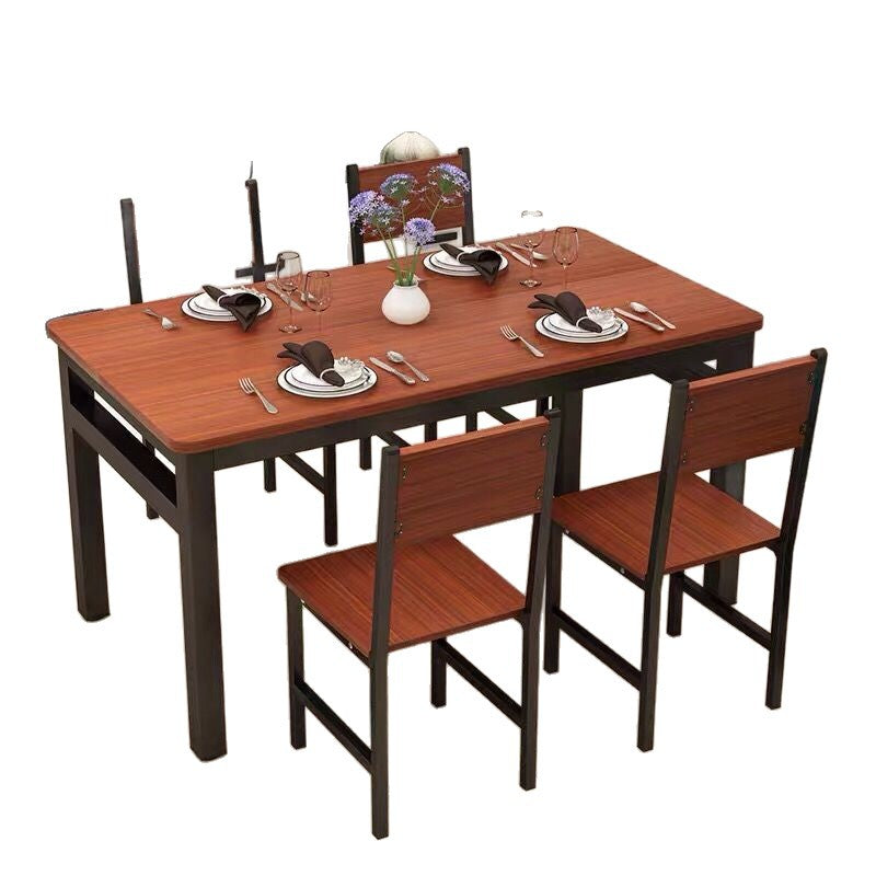 Fast food restaurant rectangular table and chair set, modern minimalist dining table, 4-6 person snack shop breakfast restaurant table