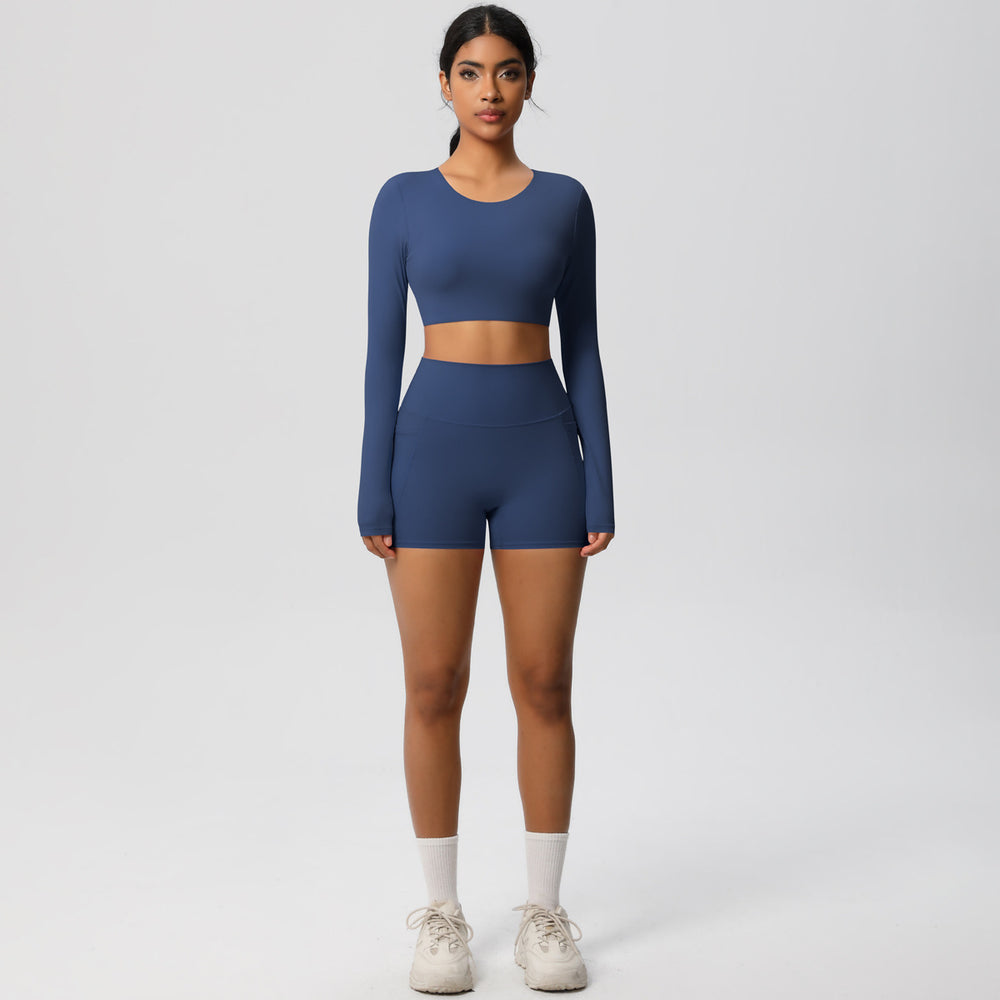 new arrivalhigh waist tight nude yoga suit quick-drying breathable outdoor casual running fitness sports suit