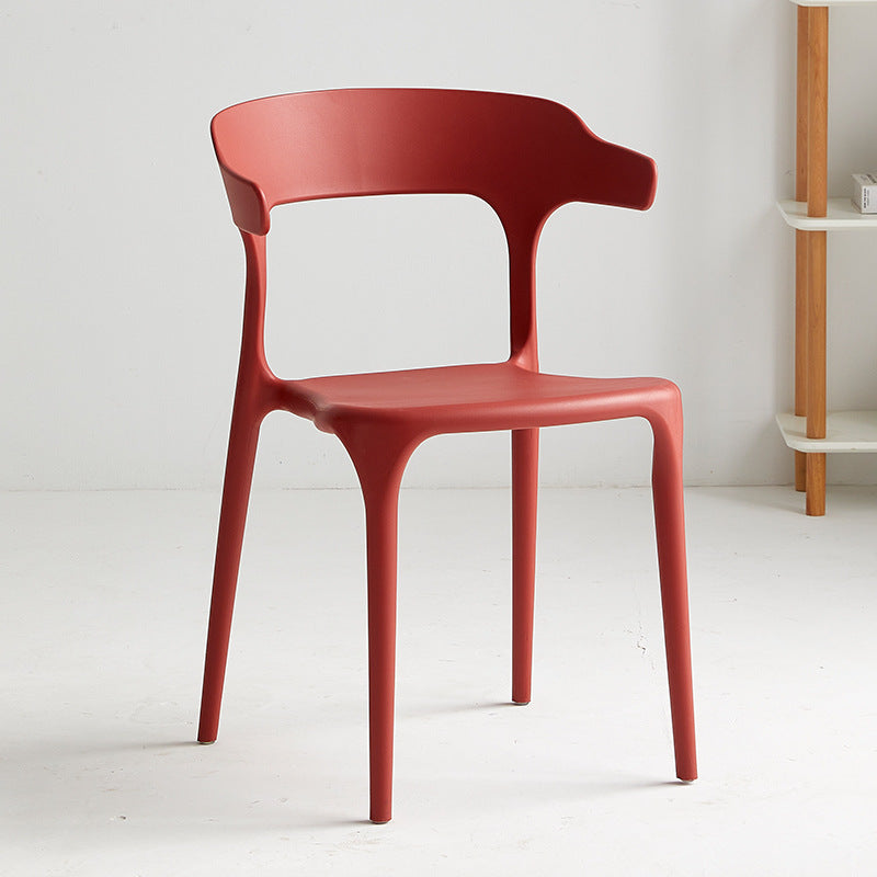 Plastic backrest chair horn chair pp casual coffee chair scandinavian style milk tea shop cafe dining chair armrest commercial