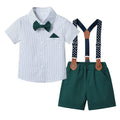 Boys' summer short-sleeve outfit: new summer gentleman's style, stylish baby trendy clothes, children's plaid shirt set