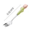 Simple 304 stainless steel kids knife, fork and spoon combination, high-looking spoon, tulip ceramic handle, steak knife