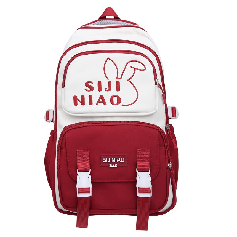 School bag for female junior high school students, large-capacity high-value backpack, new third to ninth grade lightweight primary school backpack