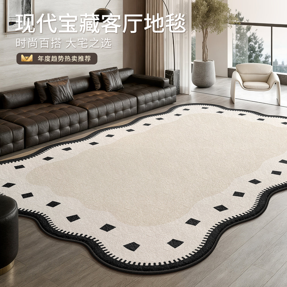 Carpet living room special-shaped modern casual style no-wash and wipeable bedroom high-end sense of asymmetrical floor mat large area full coverage