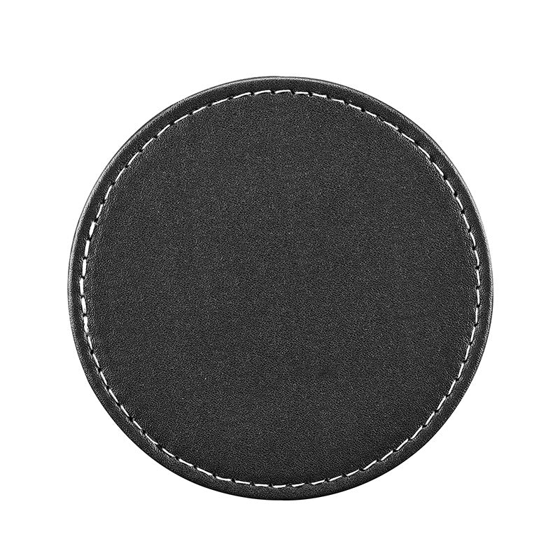 Solid color PU exquisite leather coaster creative furniture hotel waterproof and thermal insulation coffee mat teacup mat can be printed LOGO