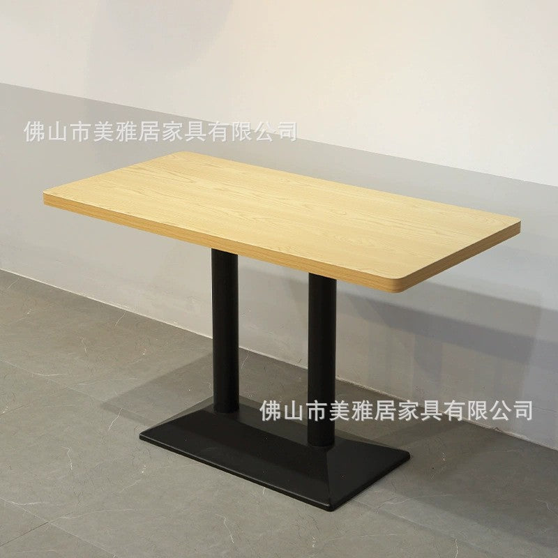 Customized canteen restaurant tables and chairs School unit commercial tables and chairs Catering restaurant noodle restaurant fast food solid wood tables and chairs combination
