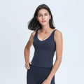Spring/summer v-neck long yoga tank top for women - u-back, skin-friendly, nude feel, slimming yoga top dt039