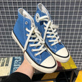 Dropshipping special: 1970s canvas high-top sneakers for men - glossy, retro korean style, versatile student shoes, trendy footwear for men
