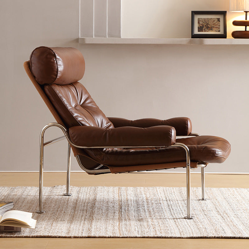Designer medieval style bauhaus single sofa chair modern casual living room for home italian oil wax leather casual chair