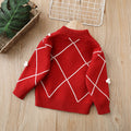 Winternew arrival new year's greetings kidssweatergirlknittingfleece-linedthickened small snowflake pullover bottom shirt