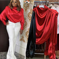 Special offer supply export women's woven topsfashionloose high collar long sleevesslimming lookshorttopsfashion popular