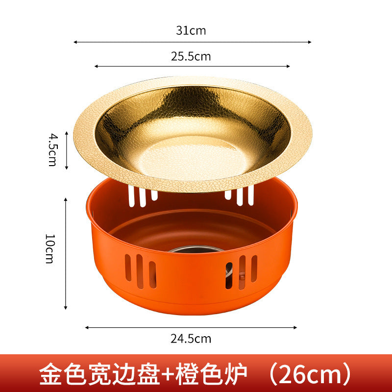 Stainless steel alcohol stove small hot pot seafood dry pot pot set for home alcohol hot pot dry pot heating stove pot