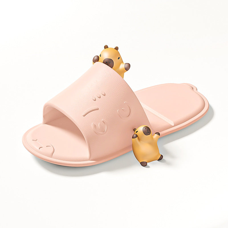 Foldable travel cartoon slippers - women's portable, non-slip disposable slippers for travel, business trips, hotels, and bathing