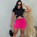 e-commerce women's clothing  fall and winter new arrival imitation fur short skirt zipper filled cotton stuffed fur skirt