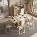 Cream style folding tablefor homefoldablemovable dining table and chair simple multifunctional table dining table and chair combination