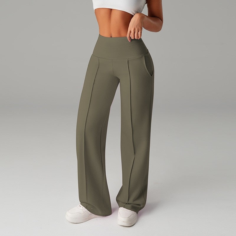 fashionhot girl style cross high waistcasual pants women's midline pleated draped elastic multi-color wide legs