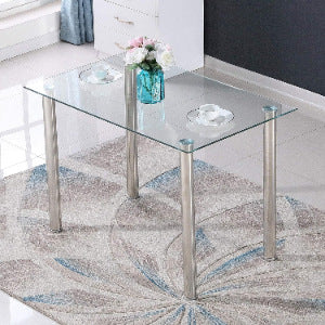 Export modern casual table restaurant 6-person rectangular tempered glass dining table glass dining table