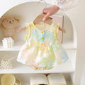 Fashionable thin vest princess khaki baby bag butt summer full moon baby clothes one-piece summer clothes crawling clothes