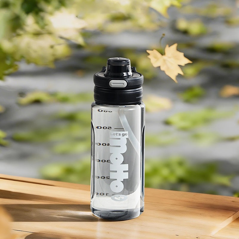 New student water bottle - portable tumbler for men and women - summer fitness sports water bottle with straw - drop-proof, leak-proof, and easy-carry
