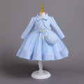 New in stock three-piece girls' dress set: long-sleeve wedding dress, piano recital dress, girl's dress