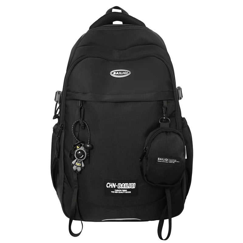 New large-capacity backpack, animation pattern graffiti, student schoolbag, trendy casual backpack, commuter bag, men's and women's models