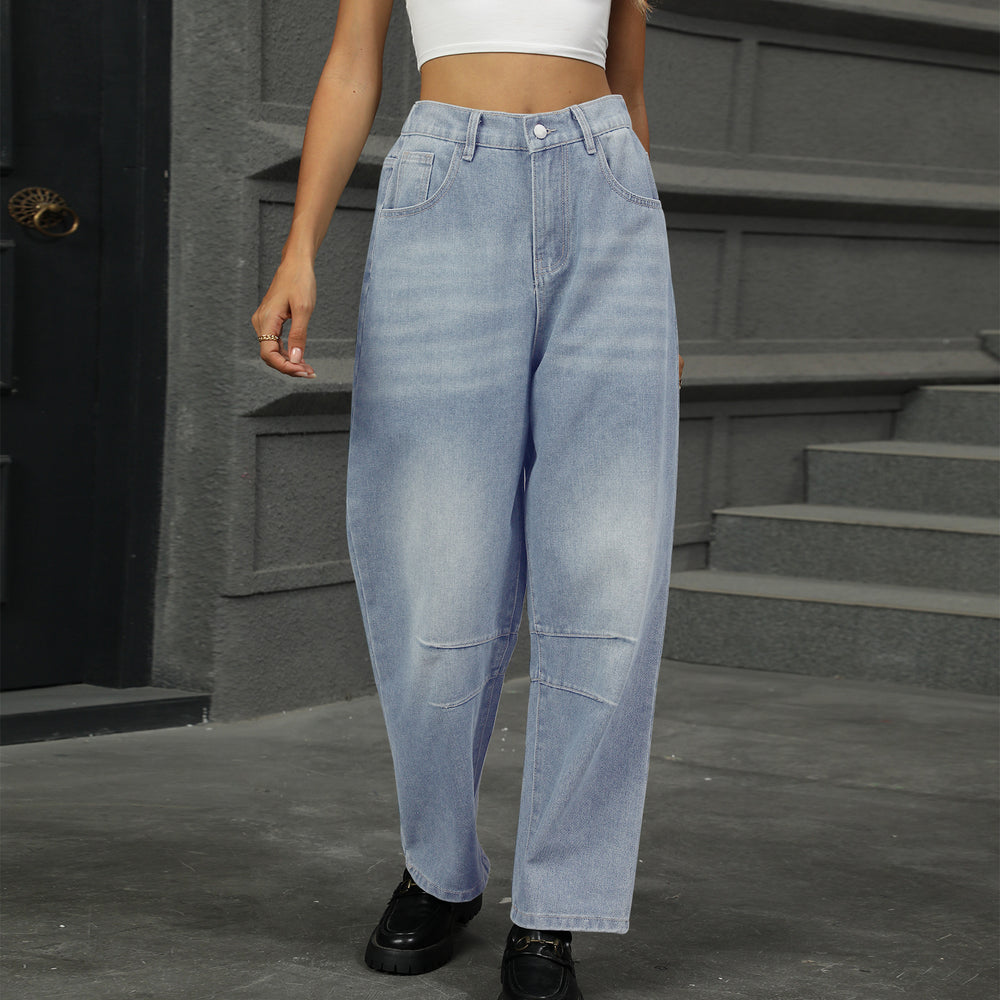 Wishfashion cross-border export women's clothing  independent station new washed loose harem jeans nine-point pants