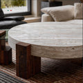 Living room coffee table italian normcoreclassychinoiserie style walnut grain side table small apartmentaccessible luxury round storage tea table