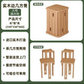 [imported rubber wood-square] wood color [four-in-one storage stool]