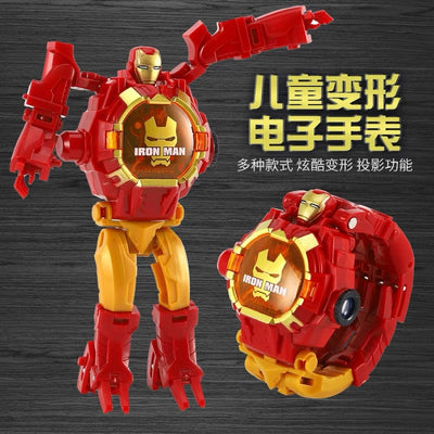 Kids' electronic watch projector transforming toy watch - creative gift for elementary school students - robot educational luminous watch