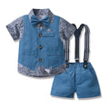 Export children's clothing boys suitnew arrival floral shirt vest overalls kids gentleman dress children's day costume