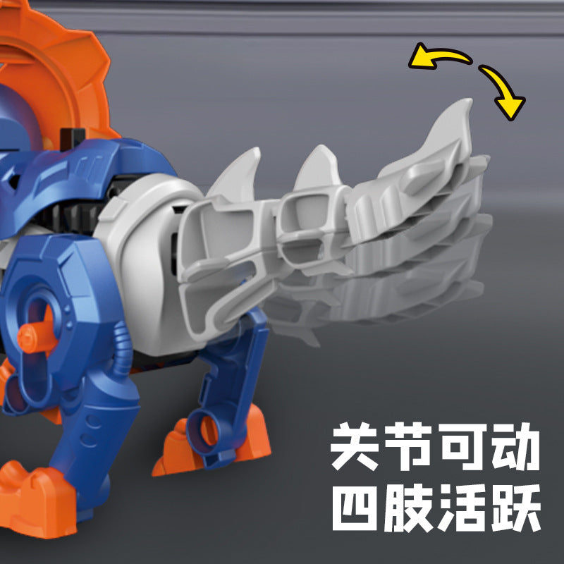new arrival egg-shaped dinosaur deformation disassembly and assembly triceratops tyrannosaurus rex eyes can light up kids boys toys