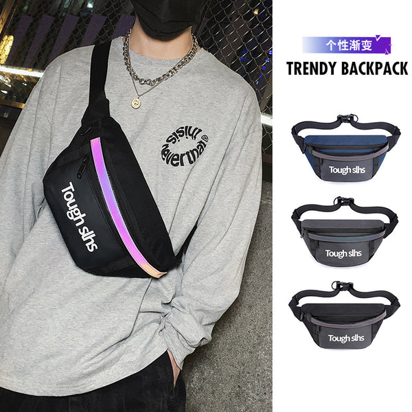 Wholesale New Men's and Women's Trend Fanny Bag Outdoor Laser Reflective Breast Bag Fashion Street Messenger Bag Sports Fanny Bag