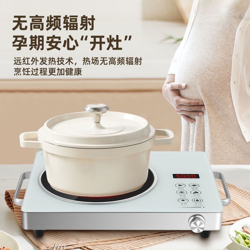 2025 electric ceramic cooktop, 5000w high-power multifunctional induction cooker for home use, universal cookware compatibility, smart stir-fry function, waterproof and anti-radiation