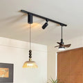 New arrival art french medieval style restaurant chandelier with fan adjustable magnetic track bar b&b creative chandelier