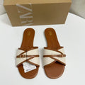 Za2025 new women's brown buckle-embellished flat sandals - perfect for beach, poolside, and everyday wear - european & american style