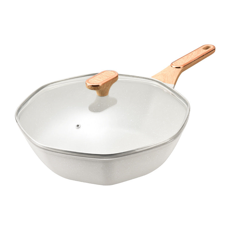 【】medical stone octagonal pot non-stick pan oil-free pan neutral cooking pot non-stick pan