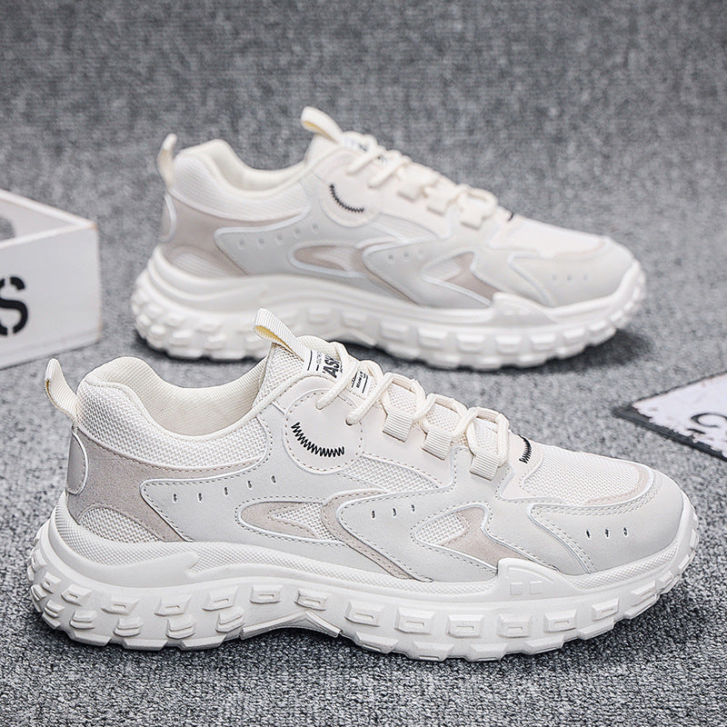 Dad shoes 2025 autumn mesh breathable wear-resistant casual shoes anti-slip running sneakers trendy tire sole men's shoes