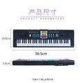 Children's electronic keyboard, 61 keys, multifunctional with microphone, black beginner toy, playable piano with power cord