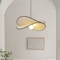 Wabi-sabi style special-shaped double-leaf fabric modern casual art streamer lotus leaf single-head chandelier restaurant bedroom b&b