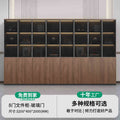 8-door filing cabinet-glass door (with light strip) walnut + iron gray