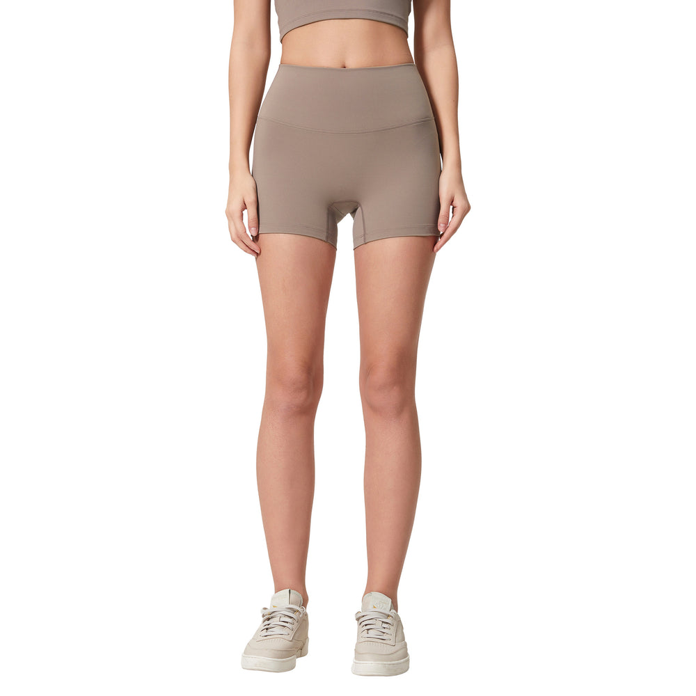 Spring/summer new women's seamless yoga shorts - double-sided brushed training running sports 3/4 length hot pants s2046