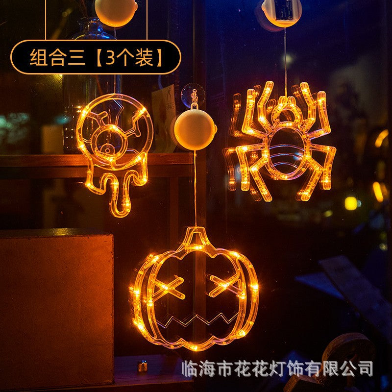 Halloween Lighting Pumpkin Lamp Battery Decoration Atmosphere Lights Festive LED Sucker Lights Props