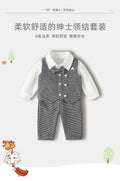 Boys' suit set - new  autumn collection - first birthday outfit - gentleman's striped vest three-piece set - spring & autumn