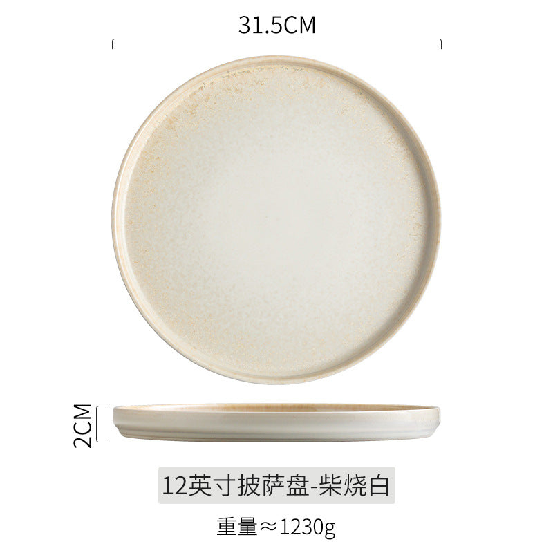 Kiln-turned-steak plate, creative western food plate, steak plate, commercial catering plate, for home ceramic dish plate