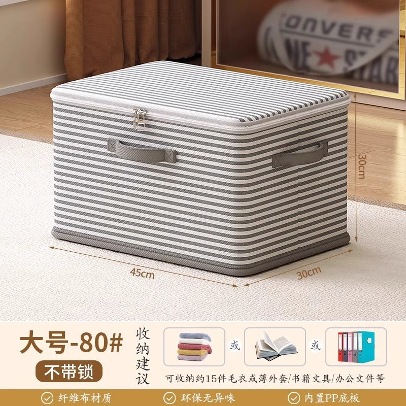 Locked storage box, household wardrobe, clothes, quilts, toys, sorting box, foldable password, storage box artifact