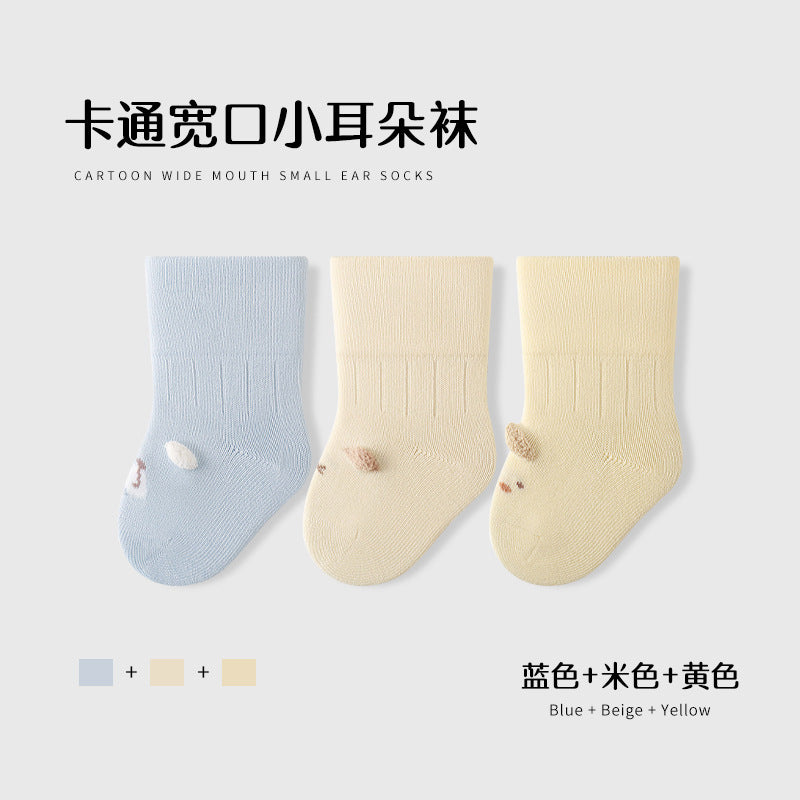 Baby elephant baby socks autumn combed cotton breathable kidsknee socks candy color class a antibacterial infant socks