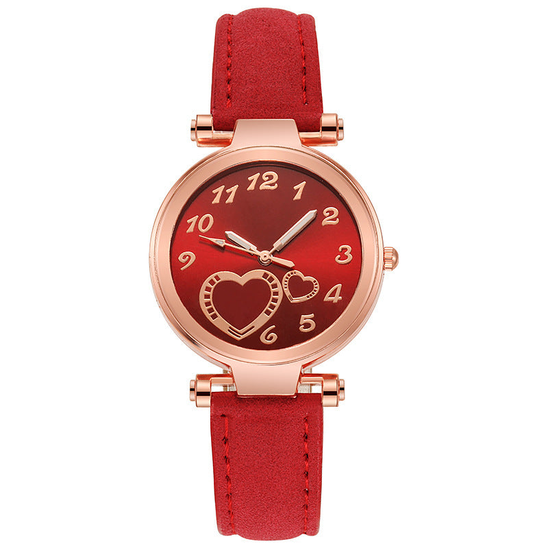 Korean ins style retro heart watch women's niche simple easiest for match mini elegant student artsy trendy women's watch