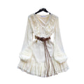 spring new arrival: sweet & chic vacation style - ruffled trim tie-waist bodycon mini dress with ruffle hem